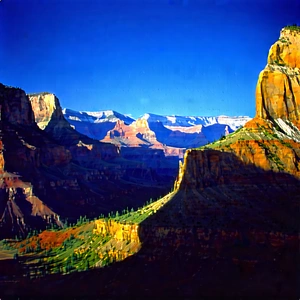Nature Lithograph: Canyon During Blue Hour With Beautiful Mountain