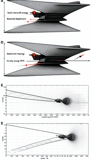 The Image Is A Graphic Representation Of A Spacecraft, With A Large Black Triangle At The Center