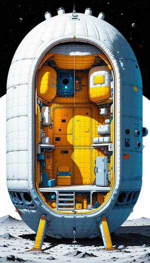 In The Image, There Is A Large, Open Space With A Yellow And White Color Scheme
