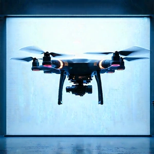Drone With Glowing Screen With Black Drone