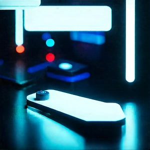 Futuristic Tech Startup Office With Black Table