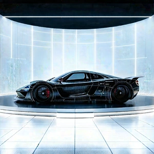 Automotive Technology In Tech Office With Sleek Black
