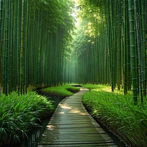 Nature Aerial Photography: Path through bamboo grove