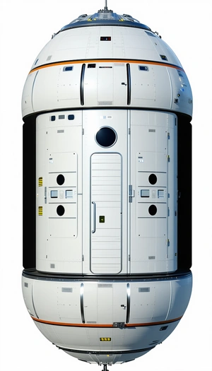 A Large, White Spacecraft With A Round Shape