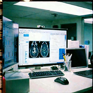 Healthcare Technology In Tech Office With Desk Computer