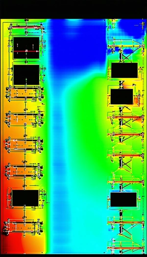 The Image Is A Computer-generated Image Of A Building With A Large Number Of Tvs On The Walls