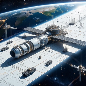 image, there large white spacecraft