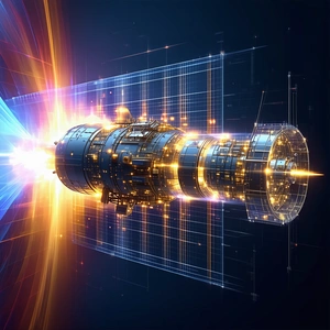 A Futuristic Spacecraft With A Large, Circular Opening In The Center