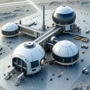 In The Image, There Is A Large Industrial Complex With Several Buildings And Structures