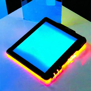 Tech Octane Render: Tablet With Glowing Screen With Table Black
