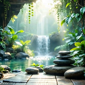 Lifestyle Graphic Design: Wellness Scene With Natural (lighting:1.26) With Image, There