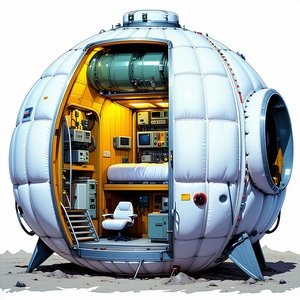 A Large White Sphere With A Hollow Interior