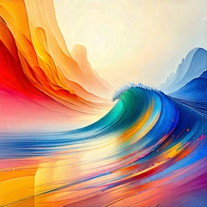 Abstract Lithograph: Wave propagation captured in abstract form