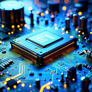 Close-up of electronic circuit