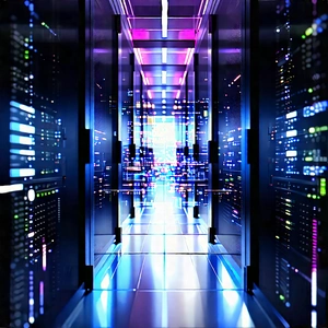 Server rack with data streams