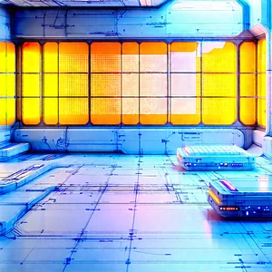 Futuristic (digital:1.37) Workspace With Image, There