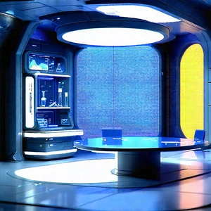 Futuristic Research Laboratory With Image, There