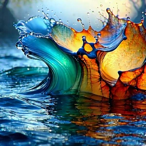 Abstract Fantasy Art: Fluid Dynamics Captured In Abstract Form With Large, Colorful