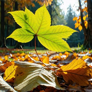 Nature Professional Photography: Autumn Leaves In Natural Setting With Leaf, Possibly