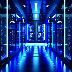 (futuristic:1.4) Server Room With Image, There