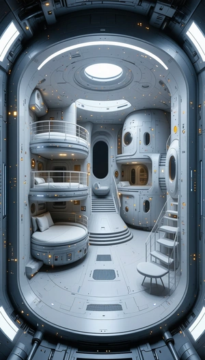 image, there futuristic space station