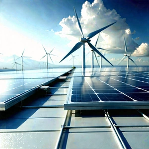 Innovative Renewable Energy (design:1.13) With Large Wind