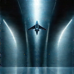 Aerospace Technology In Manufacturing Facility With Airplane Flying