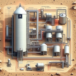 The Image Is A Detailed Drawing Of A Large Industrial Plant, Likely A Refinery Or A Chemical Plant