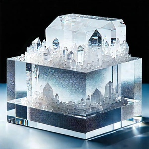 Abstract Advertising Photography: Crystal Sculpture With Depth With Large, Clear