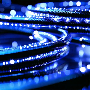 Close-up Of Fiber Optic Cables With Image, There