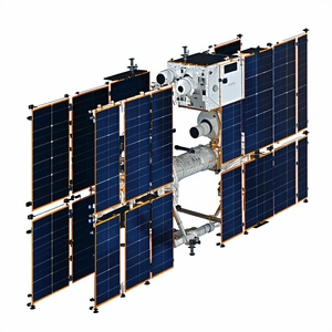 A Spacecraft With A Large Solar Panel On Its Side