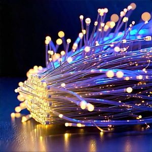 Close-up Of Fiber Optic Cables With Close-up Bunch