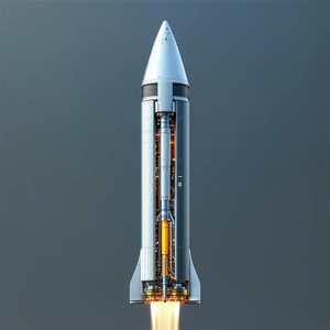 A Rocket Ship, Likely A Space Shuttle, Soaring Through The Sky