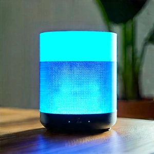 Smart Home Device With Streaming Content With Small Blue
