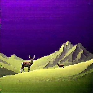 Nature Architectural Photography: Deer in mountain terrain