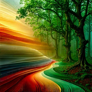 Abstract Nature Photography: Evolution Represented Through Layered Elements With Colorful, Rainbow-colored