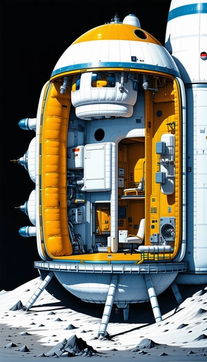 A Large, Futuristic Spacecraft Is Shown In A Computer-generated Image