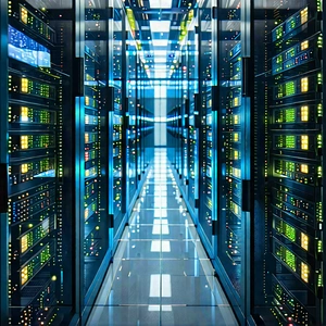 Server Rack With Laser Scanning With Image, There