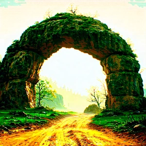 Nature Advertising Photography: Natural Arch In Spring Bloom With Image, There