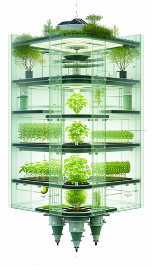 A Large Glass Case Filled With Various Plants