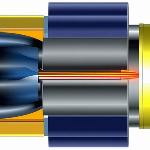 A Blue And Yellow Object Is Shown In A Close-up View