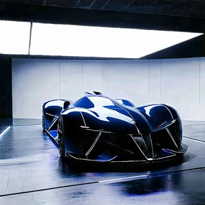 Automotive Technology In (design:1.39) Studio With Blue Racing