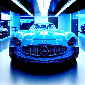 Automotive Technology In Research Center With Blue Sports