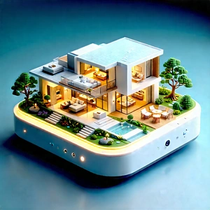 Smart Home Device With User Interface With Model House,