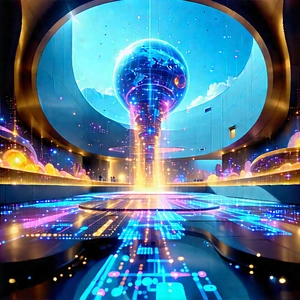 Futuristic Innovation Hub With Image, There