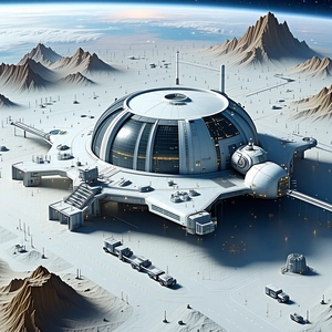 A Large White Building Is Situated In The Middle Of A Desert