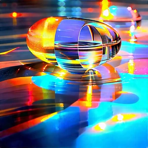 Abstract Digital Art: Abstract Interpretation Of Light Refraction With Blue Yellow