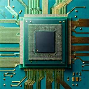 Close-up Of Microprocessor With Close-up Computer
