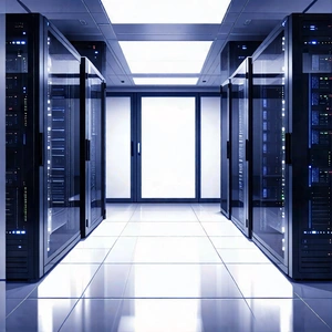 Tech Pencil Sketch: (futuristic:1.43) Server Room With Image, There