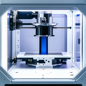 A Machine With A Blue Object Inside Of It